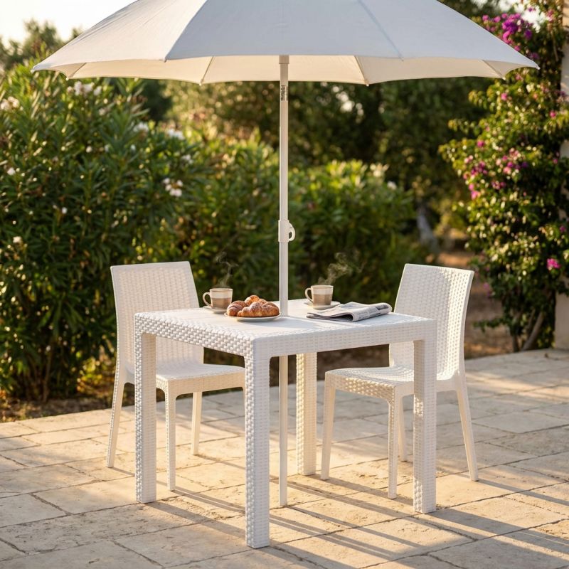CALIGOLA - tavolo da giardino in resina effetto rattan