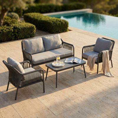 JAY - salotto da giardino in alluminio 4 posti