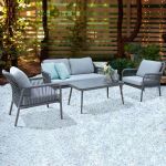 JAY - salotto da giardino in alluminio 4 posti