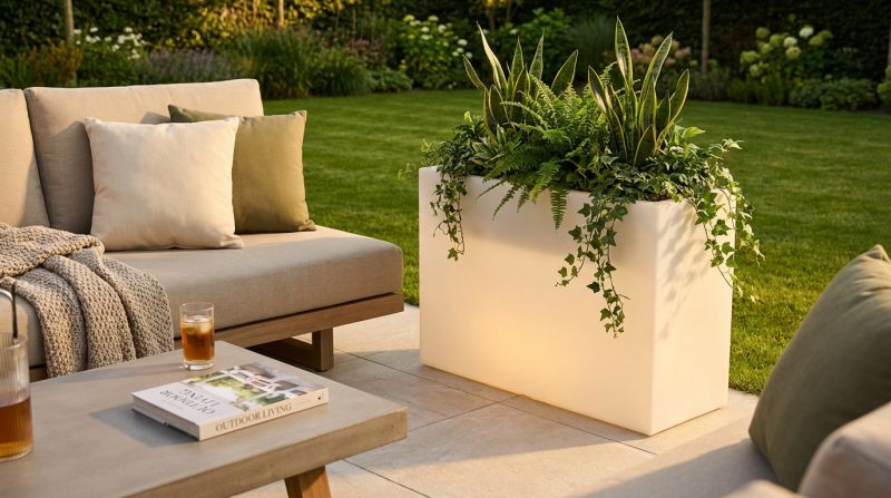 RON - fioriera luminiosa rgb con pannello solare