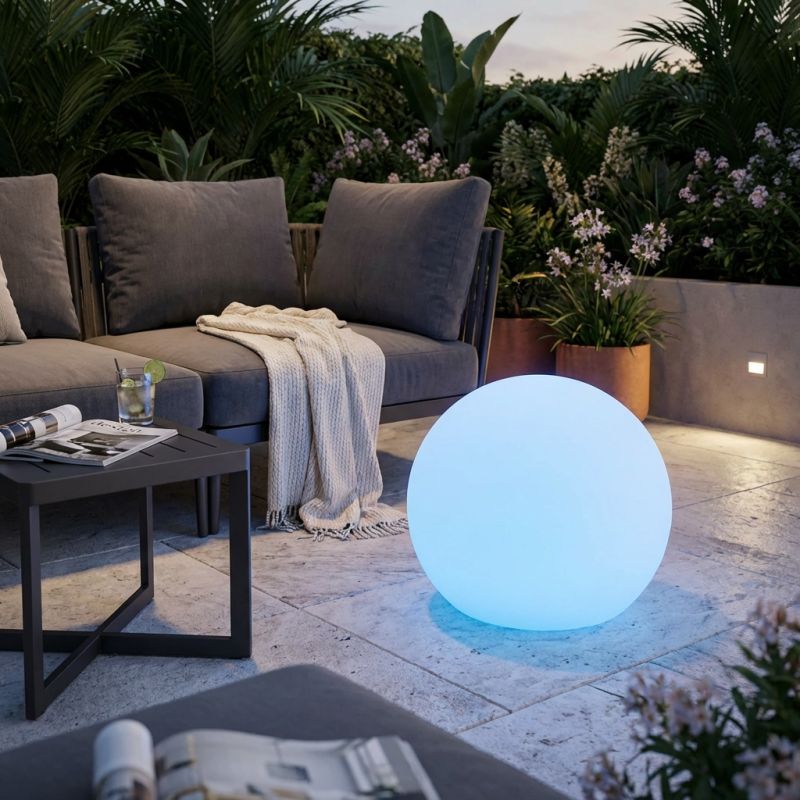 LAKE - sfera luminosa rgb con pannello solare