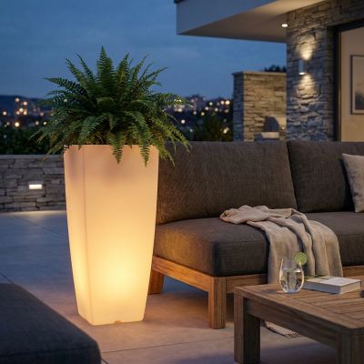 SILENTE - vaso luminoso rgb con pannello solare