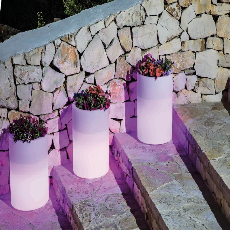 SKIPPER - vaso luminoso rgb con pannello solare