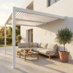 NIMBUS - pergola bioclimatica addossata in alluminio 3 x 4 m