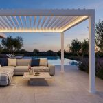 FIREBOLT - pergola bioclimatica motorizzata con led in alluminio 3 x 4 m