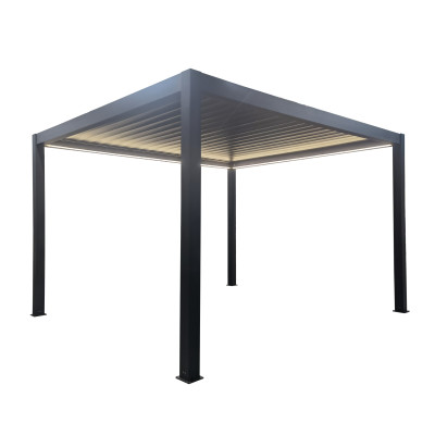 FIREBOLT - pergola bioclimatica motorizzata con led in alluminio 3 x 4 m