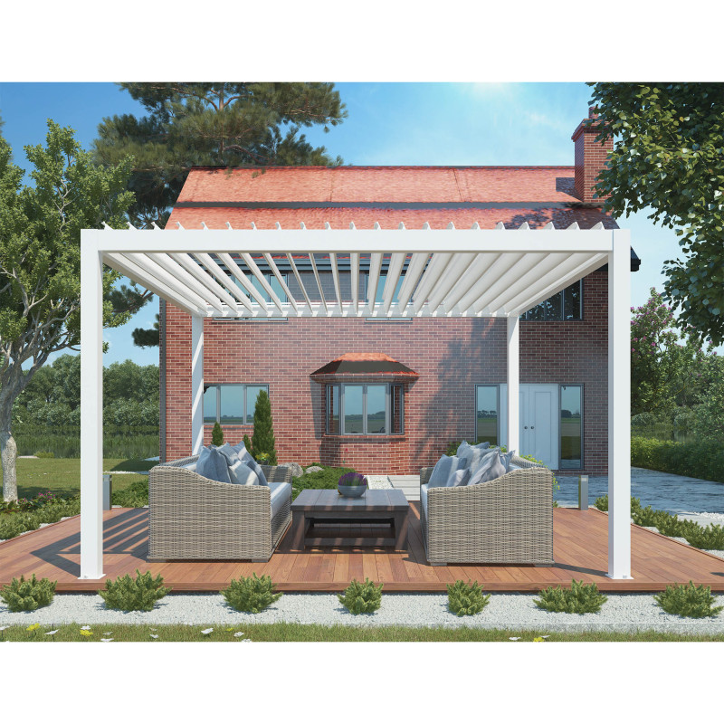 FIREBOLT - pergola bioclimatica motorizzata con led in alluminio 4 x 4 m