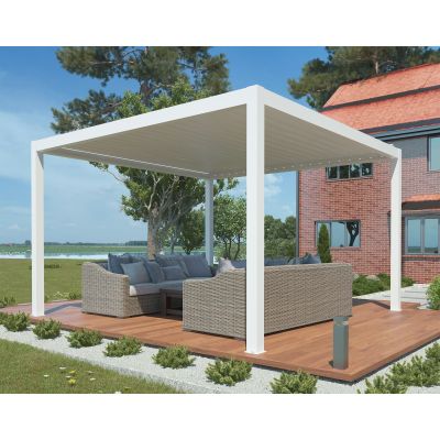 FIREBOLT - pergola bioclimatica motorizzata con led in alluminio 4 x 4 m