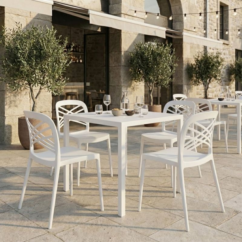 AUTOLIV - tavolo da esterno autolivellante in acciaio