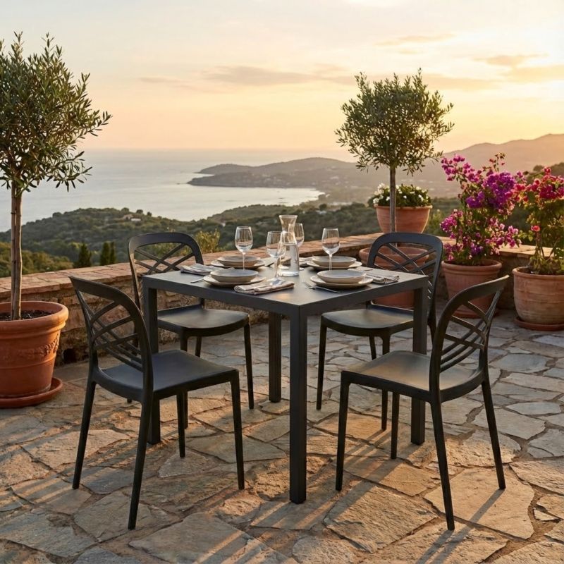 AUTOLIV - tavolo da esterno autolivellante in acciaio