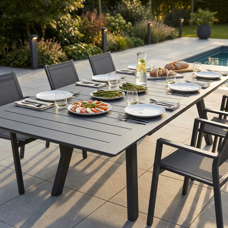 SPLENDOR - tavolo da giardino allungabile in alluminio