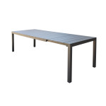 ALASKA - set tavolo in alluminio cm 148/214 x 85 x 75,5 h con 6 poltrone Lotus