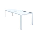 ALASKA - set tavolo in alluminio cm 148/214 x 85 x 75,5 h con 4 poltrone Lotus