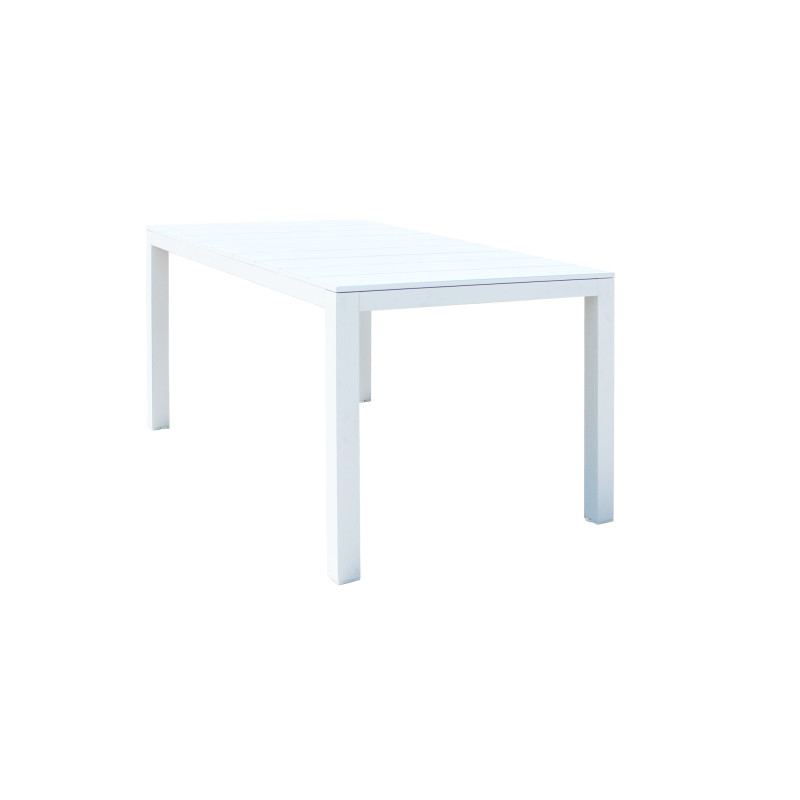 ALASKA - set tavolo in alluminio cm 148/214 x 85 x 75,5 h con 4 poltrone Lotus