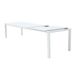 ALASKA - set tavolo in alluminio cm 214/280 x 100 x 75,5 h con 6 poltrone Lotus
