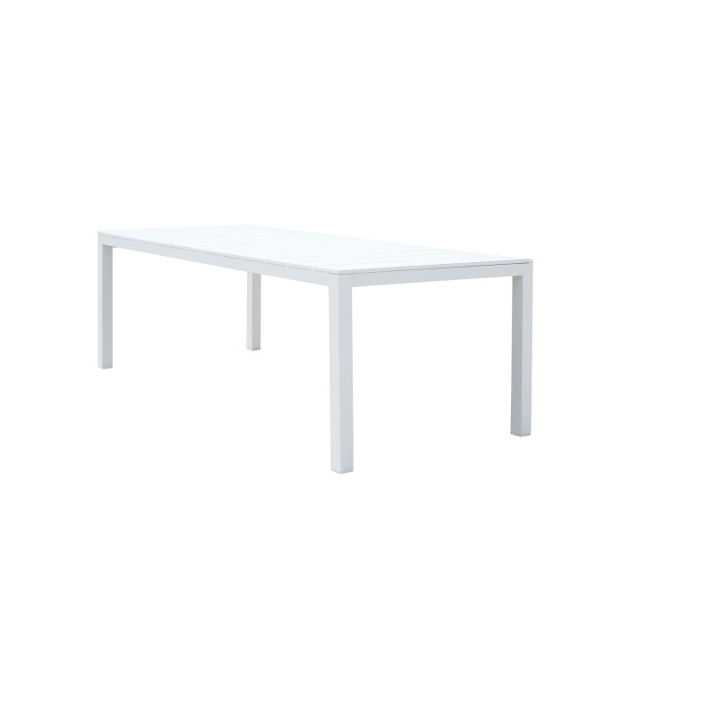 ALASKA - set tavolo in alluminio cm 214/280 x 100 x 75,5 h con 6 poltrone Lotus