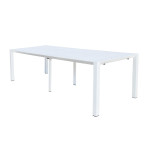 ARIZONA - set tavolo in alluminio cm 100 x 51,50/104/156/208/260 x 74 h con 10 poltrone Lotus