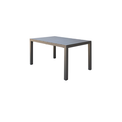 ALASKA - set tavolo in alluminio cm 148/214 x 85 x 75,5 h con 8 poltrone Aulus