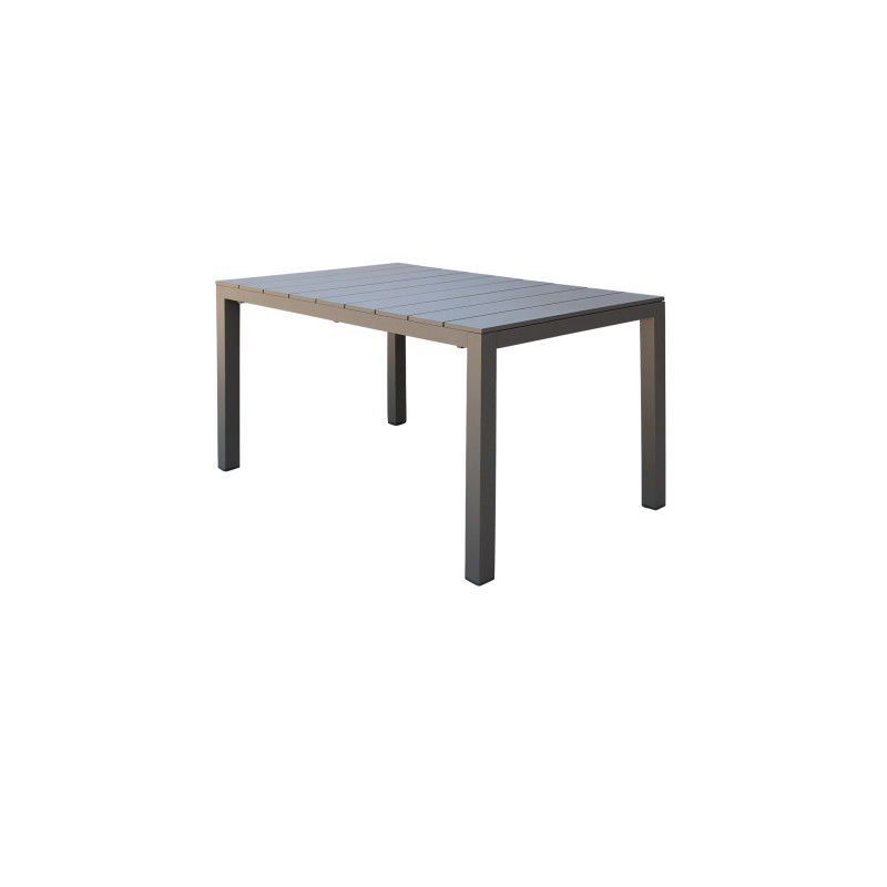 ALASKA - set tavolo in alluminio cm 148/214 x 85 x 75,5 h con 8 poltrone Aulus