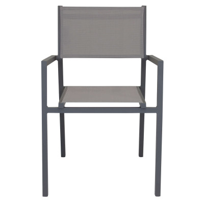 ALASKA - set tavolo in alluminio cm 148/214 x 85 x 75,5 h con 8 poltrone Aulus