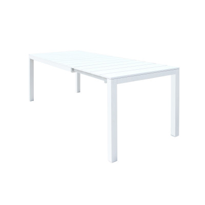 ALASKA - set tavolo in alluminio cm 148/214 x 85 x 75,5 h con 6 poltrone Aulus
