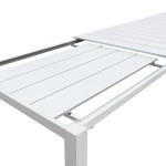 ALASKA - set tavolo in alluminio cm 214/280 x 100 x 75,5 h con 6 poltrone Aulus