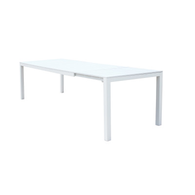 ALASKA - set tavolo in alluminio cm 214/280 x 100 x 75,5 h con 10 poltrone Aulus