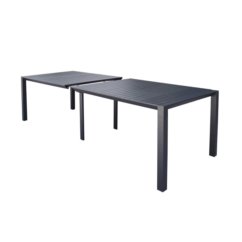 ARIZONA - set tavolo in alluminio cm 100 x 51,50/104/156/208/260 x 74 h con 10 poltrone Aulus