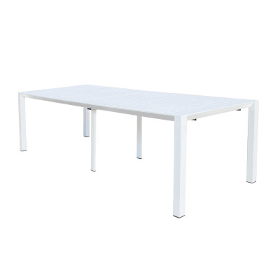 ARIZONA - set tavolo in alluminio cm 100 x 51,50/104/156/208/260 x 74 h con 8 poltrone Aulus