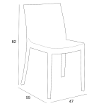 PERLA - sedia in resina impilabile da esterno e interno