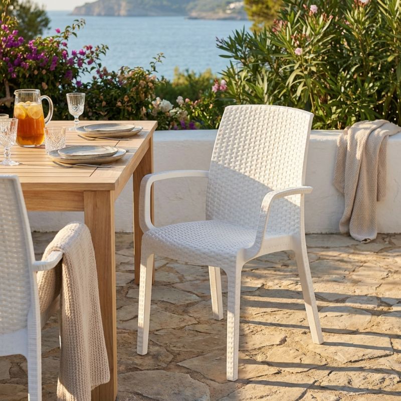 ALMA - poltrona da giardino impilabile in wicker stampato