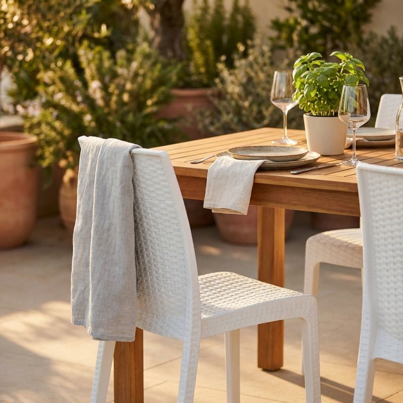 ALMA - sedia da giardino impilabile in wicker stampato