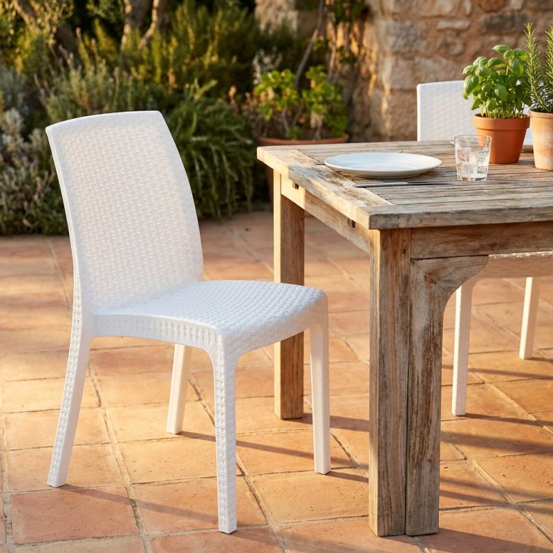 ALMA - sedia da giardino impilabile in wicker stampato