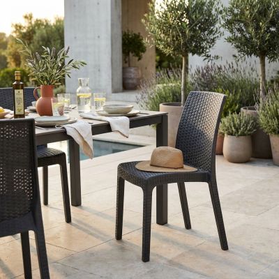 ALMA - sedia da giardino impilabile in wicker stampato