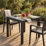 CALIGOLA - tavolo da giardino in resina effetto rattan