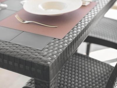 CALIGOLA - tavolo da giardino in resina effetto rattan