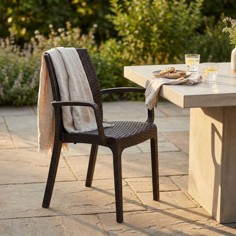 ALMA - poltrona da giardino impilabile in wicker stampato