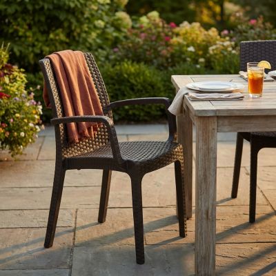 ALMA - poltrona da giardino impilabile in wicker stampato