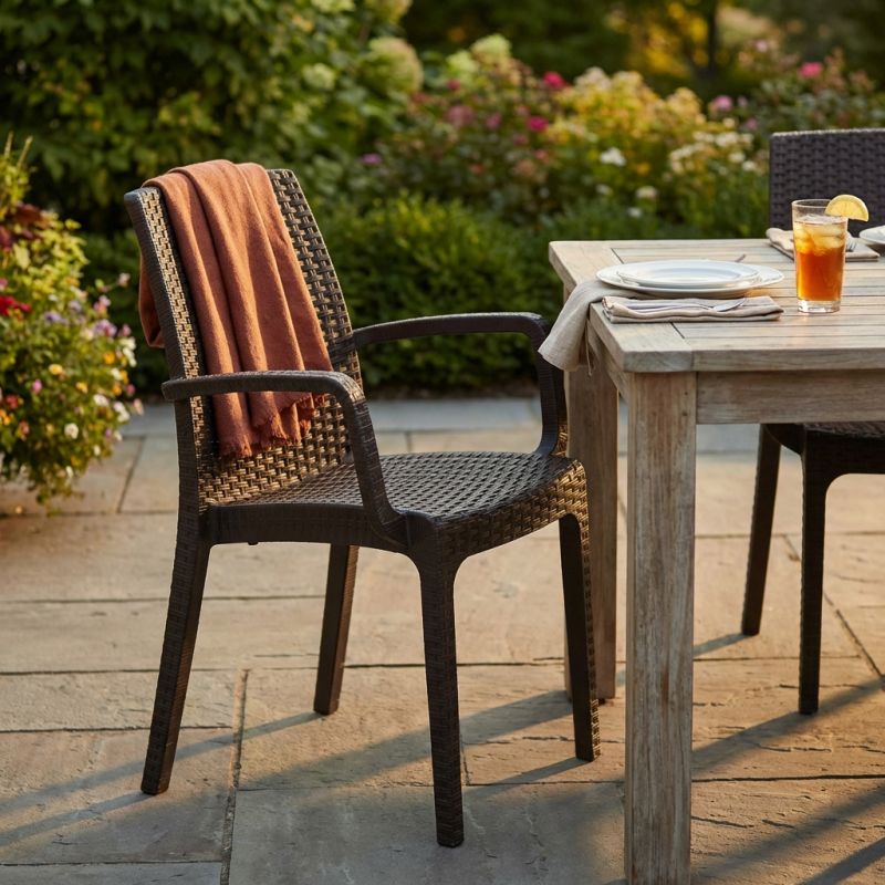 ALMA - poltrona da giardino impilabile in wicker stampato