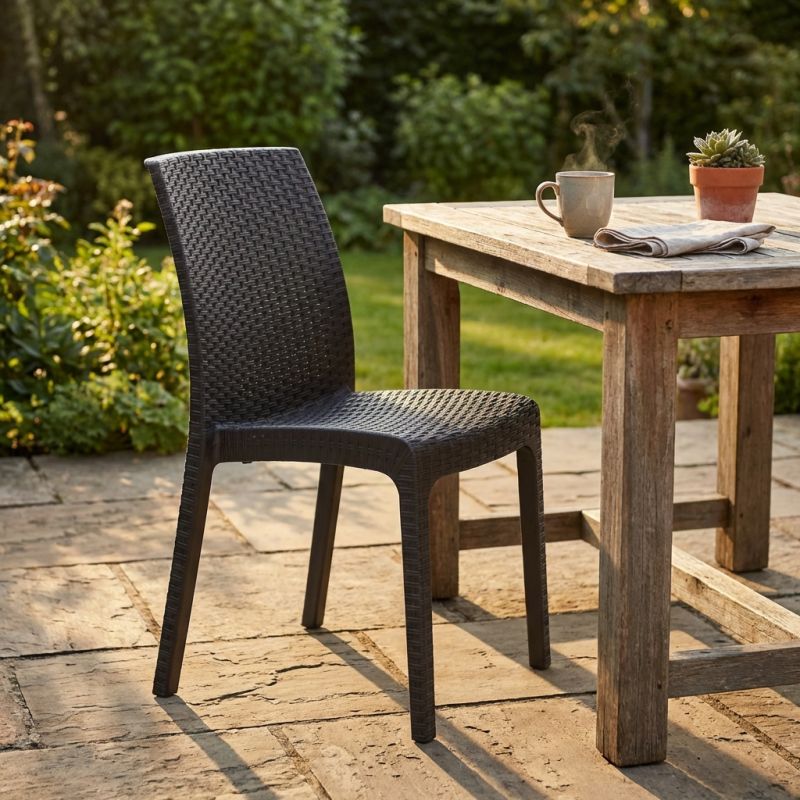 ALMA - sedia da giardino impilabile in wicker stampato