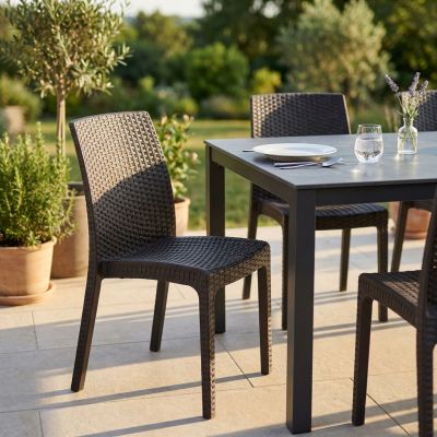 ALMA - sedia da giardino impilabile in wicker stampato