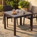 CALIGOLA - tavolo da giardino in resina effetto rattan