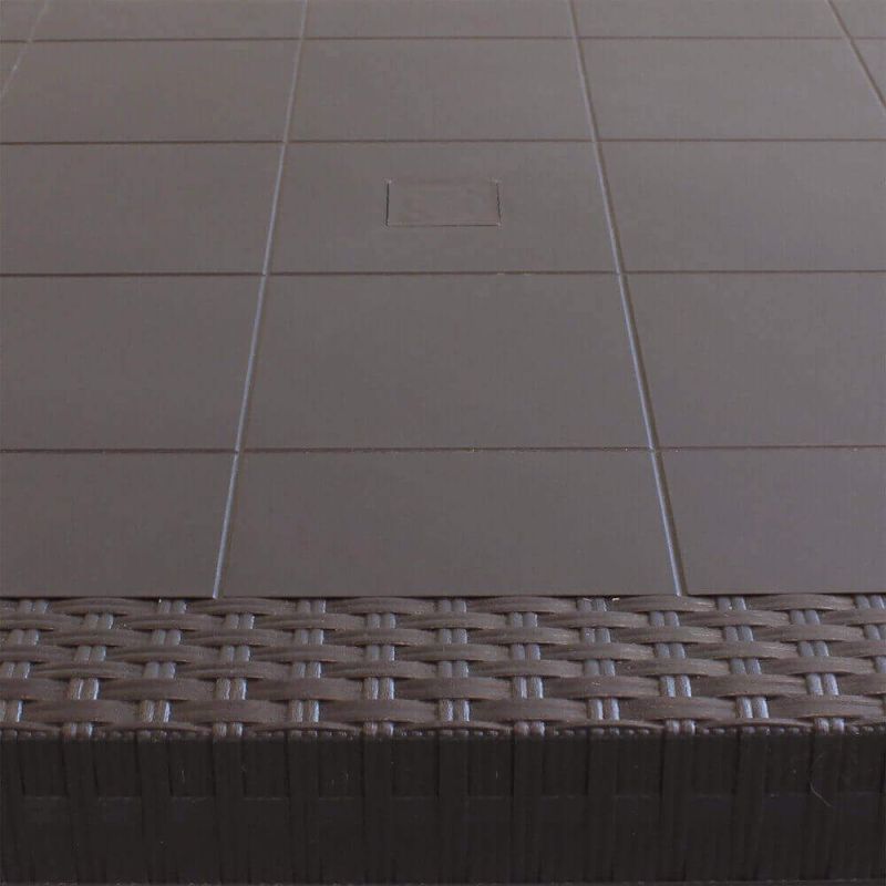 CALIGOLA - tavolo da giardino in resina effetto rattan