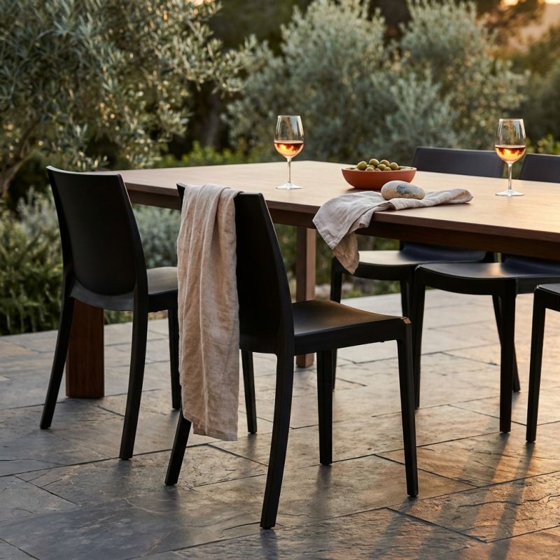 PERLA - sedia in resina impilabile da esterno e interno