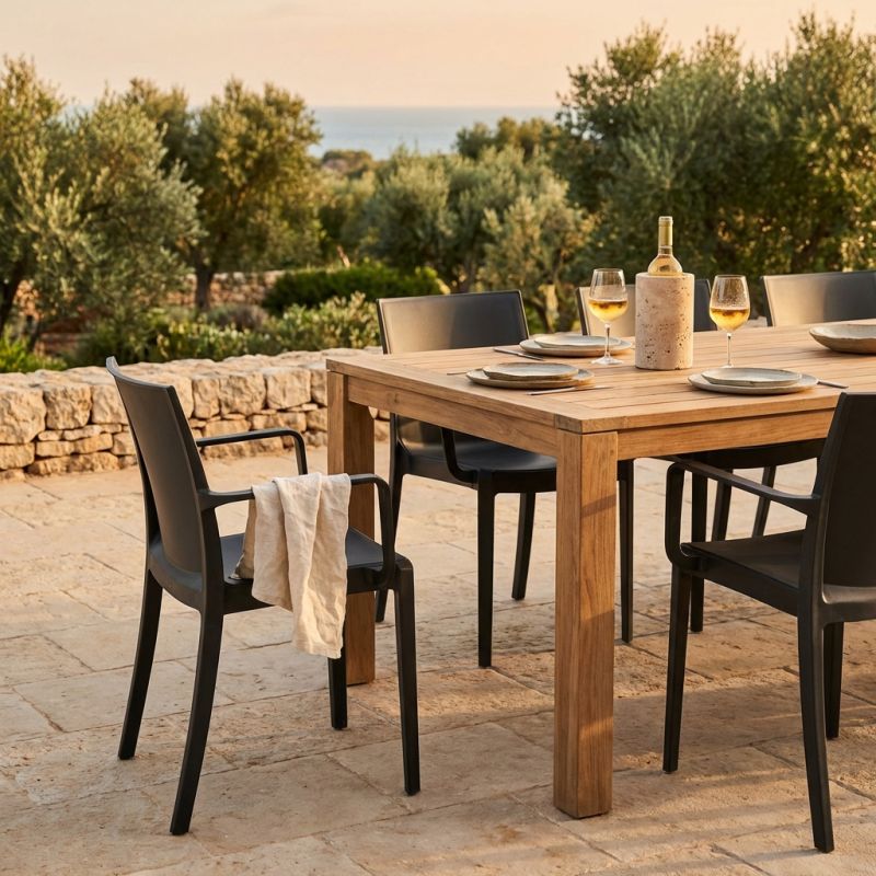 VICTORIA - poltrona in resina impilabile da esterno e interno