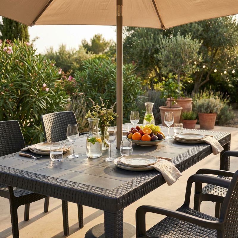 CALIGOLA - tavolo da giardino in wicker