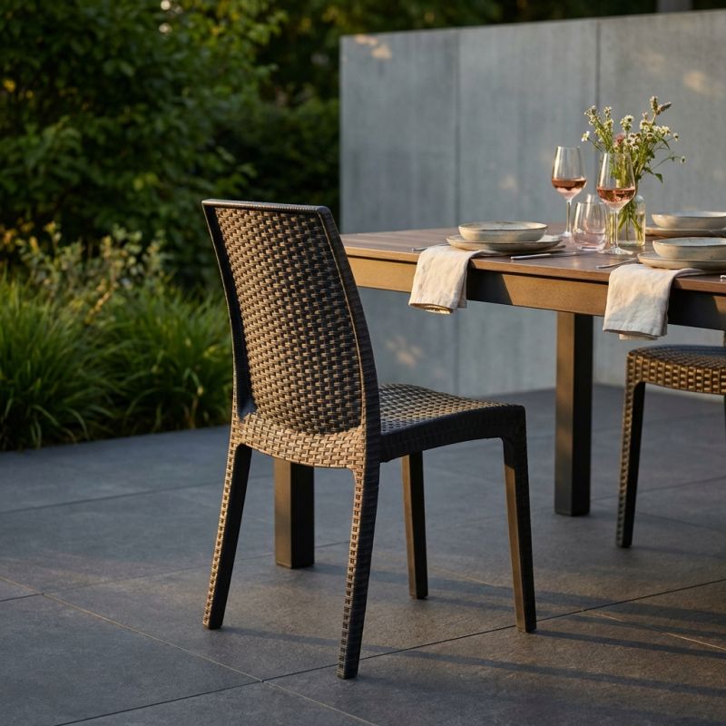 ALMA - sedia da giardino impilabile in wicker stampato