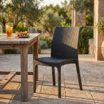 ALMA - sedia da giardino impilabile in wicker stampato