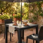 CALIGOLA - tavolo da giardino in resina effetto rattan