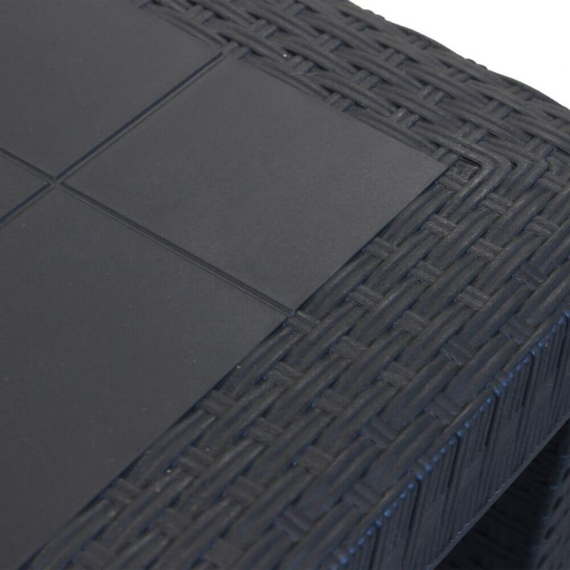 CALIGOLA - tavolo da giardino in resina effetto rattan